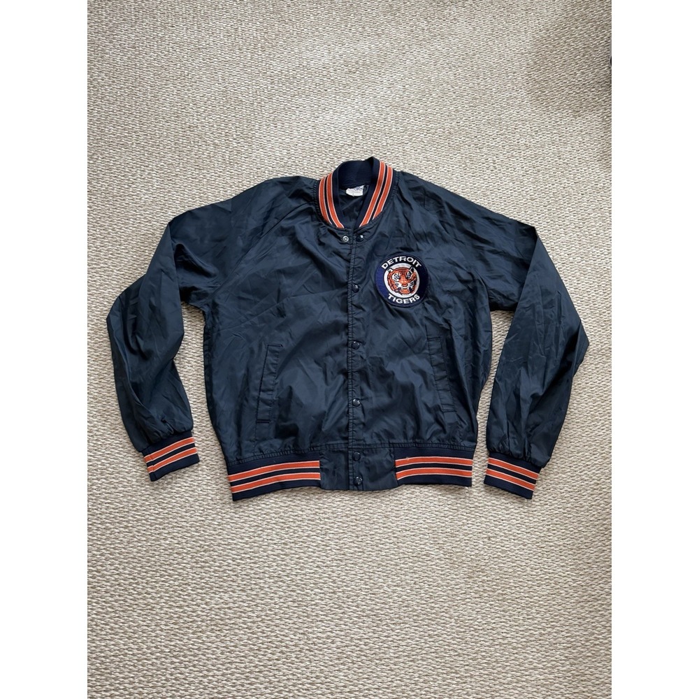Vintage Detroit Tigers Baseball 90's Team Jacket. Men's Large Chalk Line